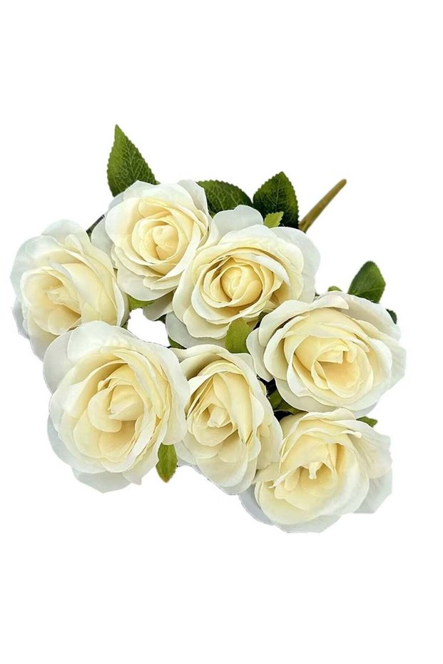 Artificial Beige Rose Bouquet for Luxurious Decor