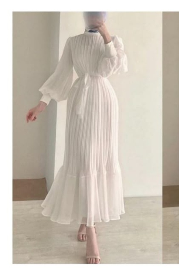 Biliseli şifon elbise salaş - 1