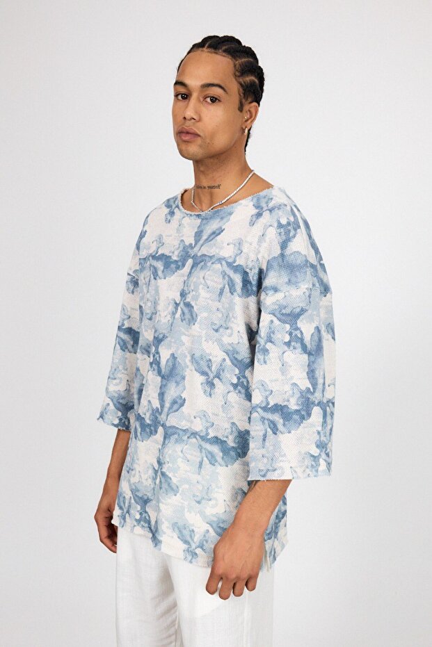Yarım Kol Dijital Baskı Oversize Tshirt - 3
