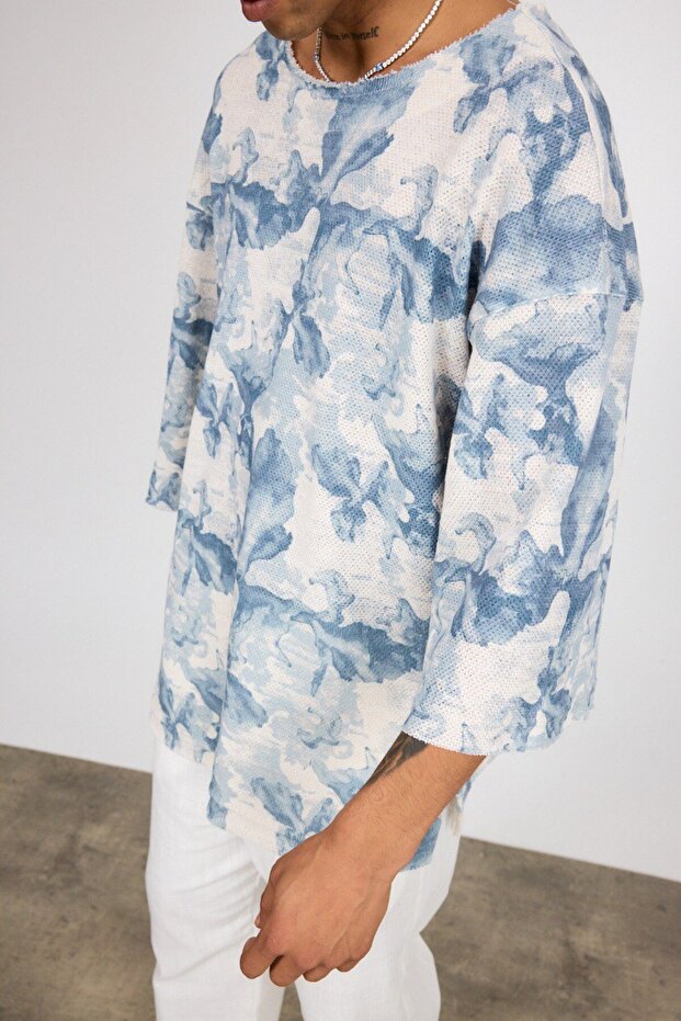 Yarım Kol Dijital Baskı Oversize Tshirt - 5