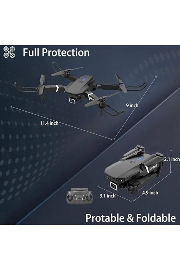 طائرة بدون طيار قابلة للطي E88 مزودة بكاميرا مزدوجة عالية الدقة بدقة 4K، وتجنب العوائق، والحفاظ على الارتفاع، صغيرة الحجم، متعددة الألوان - 7