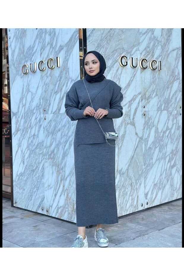 Knitwear Dress Side Bagging Vest Knitwear Dress Hijab Dress Standard Size