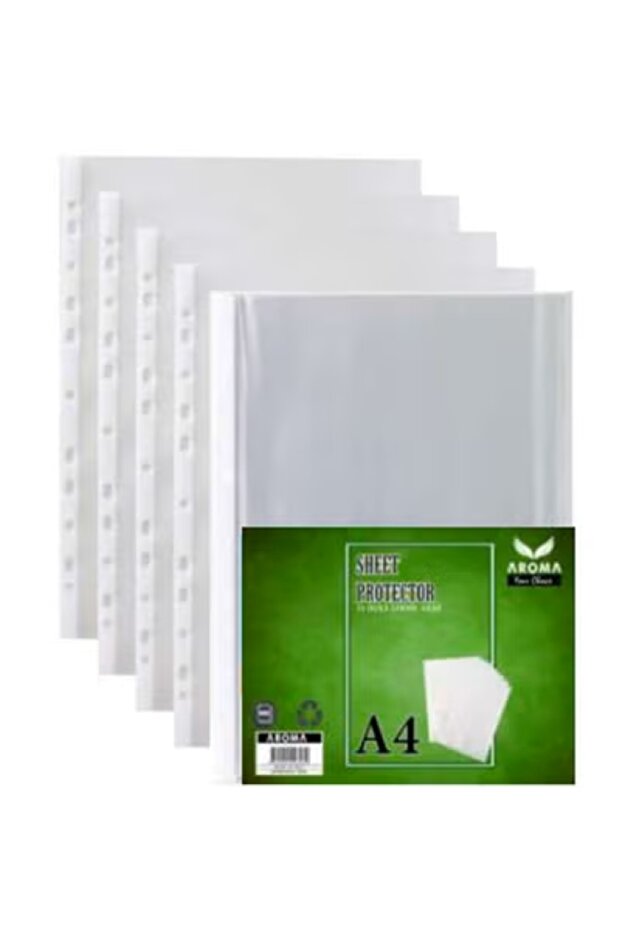 A4 Sheet Protectors 35 Micron – Durable Transparent Plastic Sleeves for Documents -Pack of 100