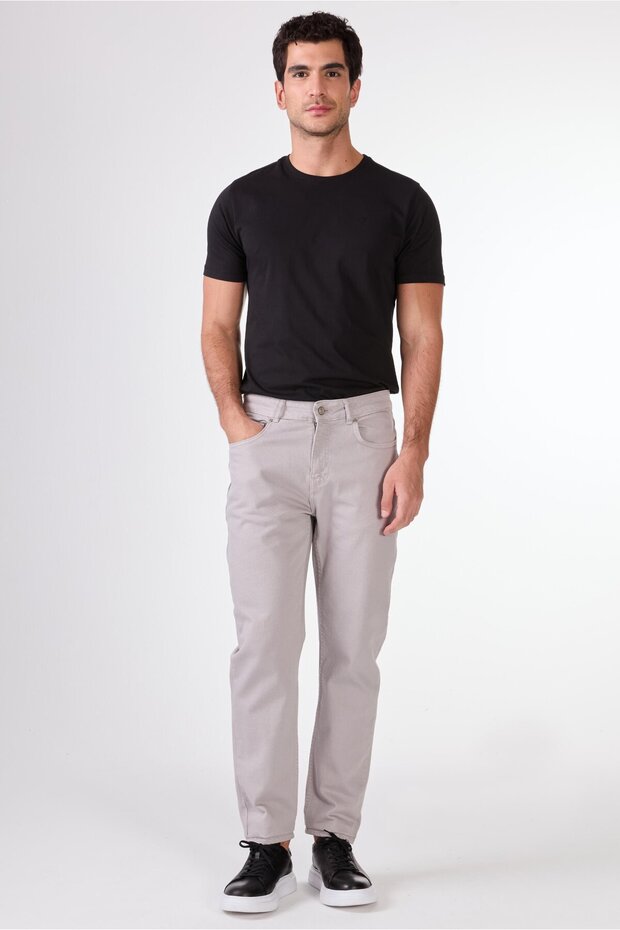 Men's Slim Fit Light Gray Trousers