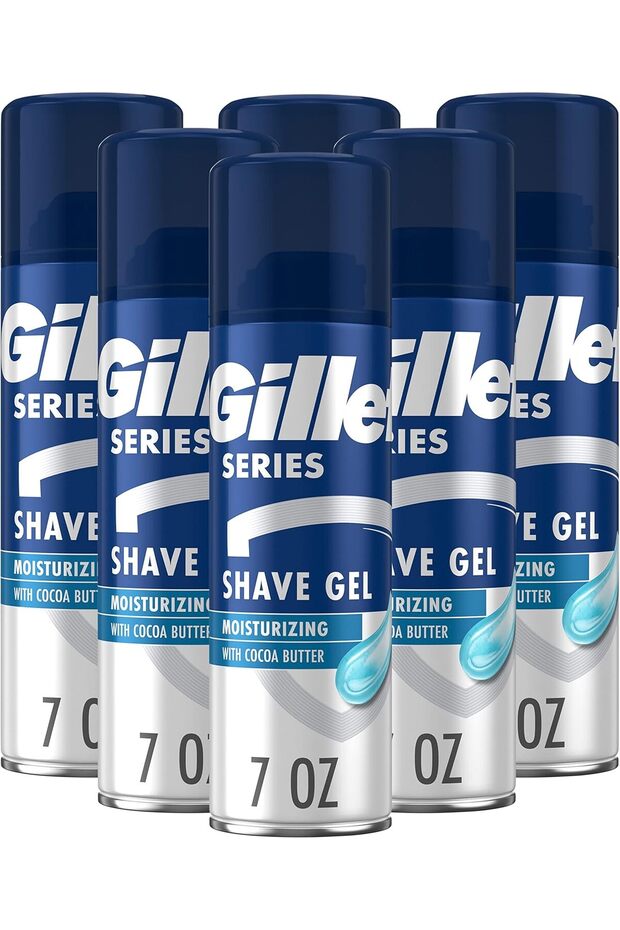 Gillette Series 3X Moisturizing Shave Gel, 7 oz each (Pack of 6)