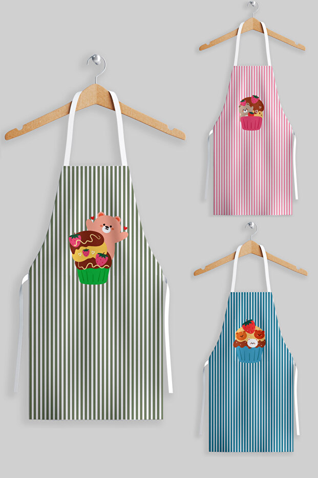 Ays Home 2 Children 1 Mother 3-Piece Kitchen Apron Set