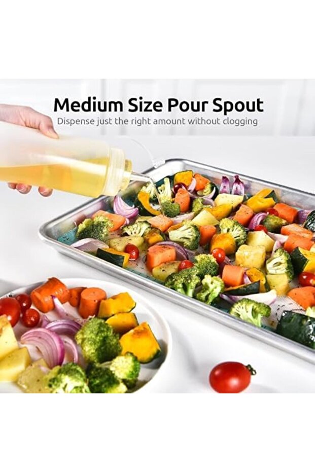 6PCS Condiment Squeeze Bottles Sauce Bottles with Twist on Caps and Measurement, 230M - 6