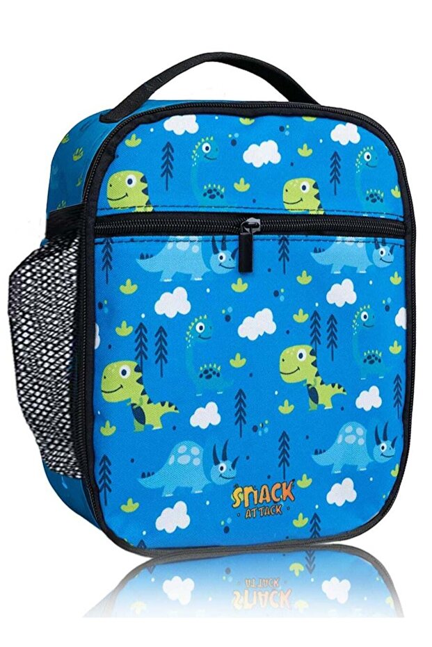 Kids Insulated Dinosaur Lunch Bag – Leakproof Thermal Lunchbox with Strap & Mesh Pock