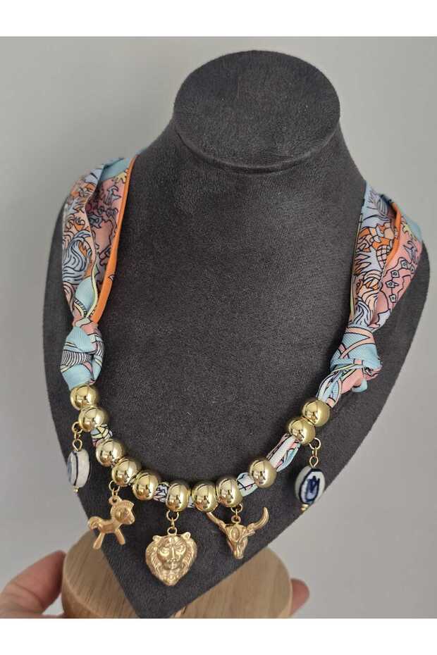 FULARLI ÇELİK KOLYE - 3