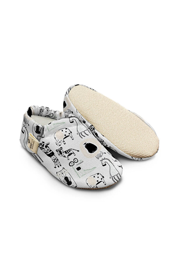 Organic Cotton Baby Booties, Anti-Slip Sole, Home Nursery Shoes, Cartoon Pattern Booties
