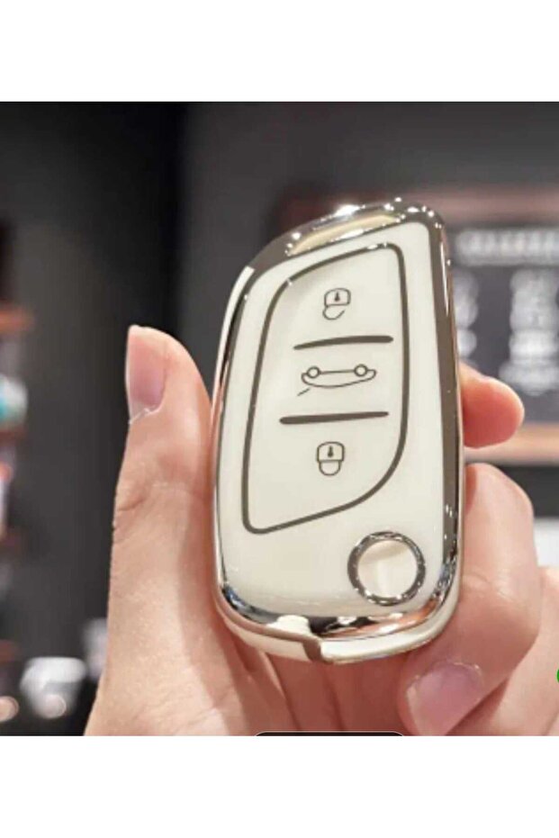For Citroen C1 C2 C3 C4 C5 Peugeot 306 407 807 Ds Ds4 Ds6 Compatible Nano Key Case Cover White Silver Color
