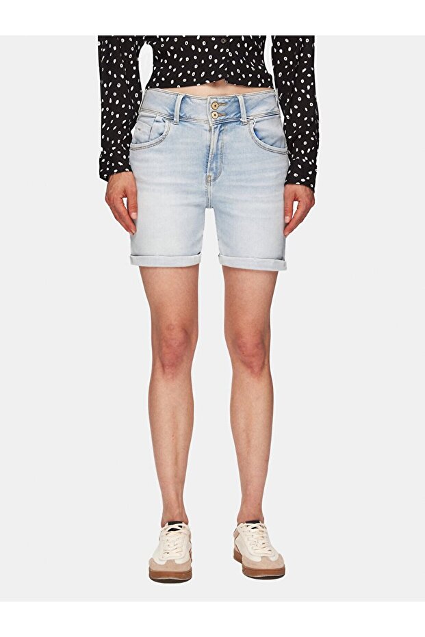 Rosına Orta Bel Jean Şort - 2
