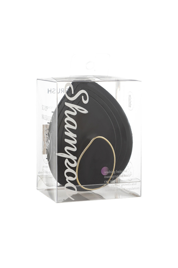Scalp Massage Brush with Soft Bristles, 11 cm x 6 cm, Black and Pink, Shampoo Brush
