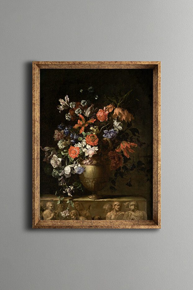 Flowers in a Vase - Vintage Patterned Frame