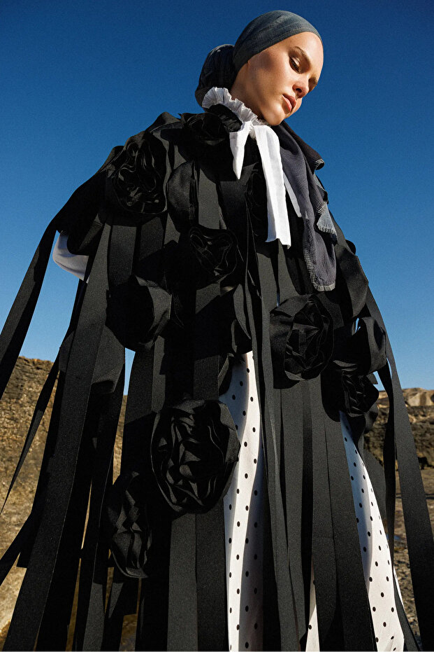 Σάλι Gradient Muslin Μαύρο - 1