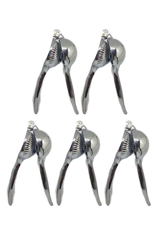 مجموعة عصارة ليمون يدوية من 5 قطع فضية 20.5 سم - 1