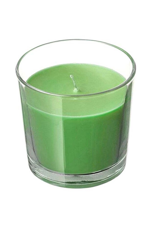 Scented Candle In Glass Green 9x4.5cm