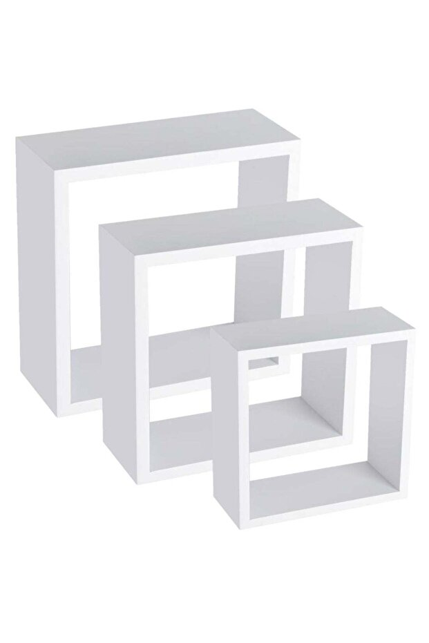 3-Piece Wall Shelf Set White - 1