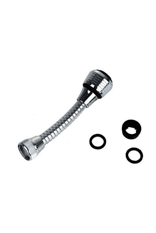 خرطوم ممتد لحوض المطبخ باللون الفضي - 1