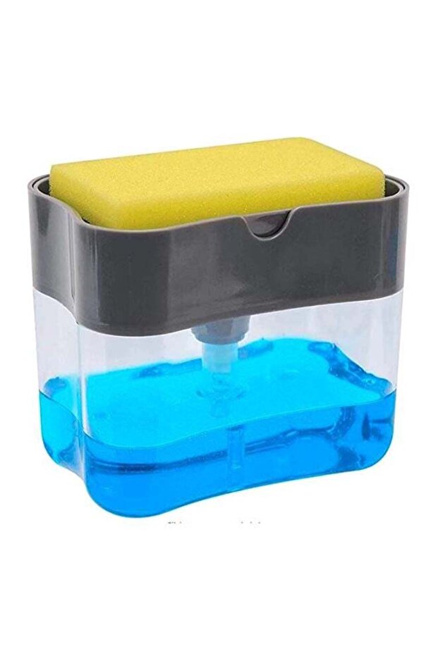 2-in-1 Sponge Rack Shelf Soap And Detergent Dispenser Pump Assorted