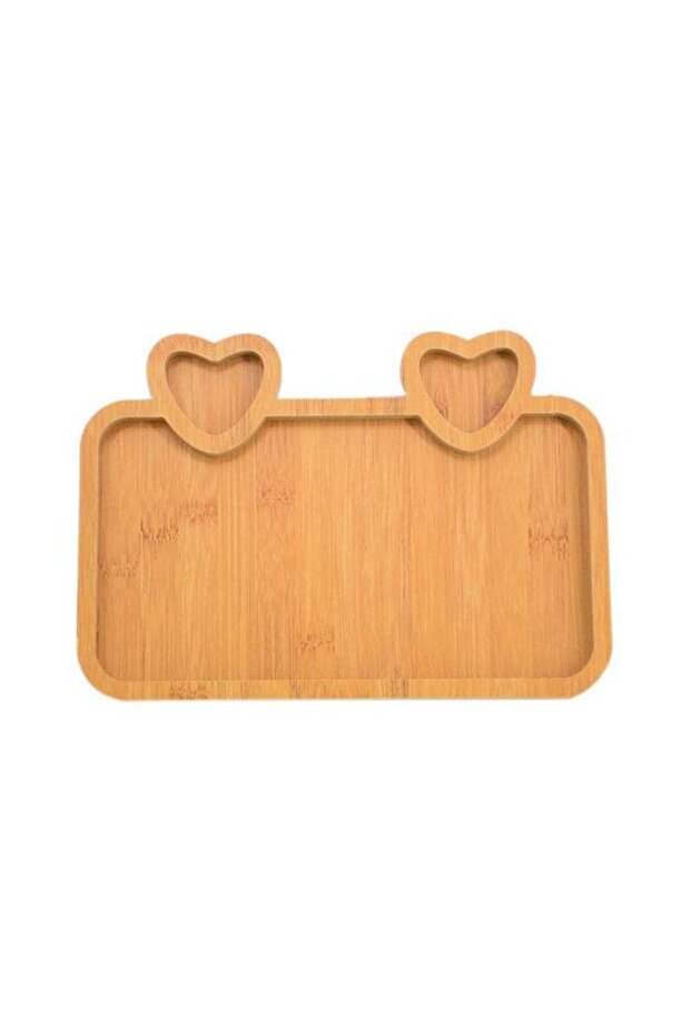 طبق تقديم بني بثلاثة أقسام، مقاس 16×28 سم - 1