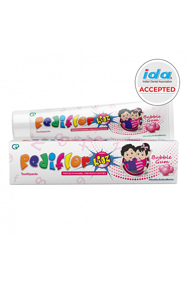 Pediflor Kidz Toothpaste, Bubble Gum, 70 gm