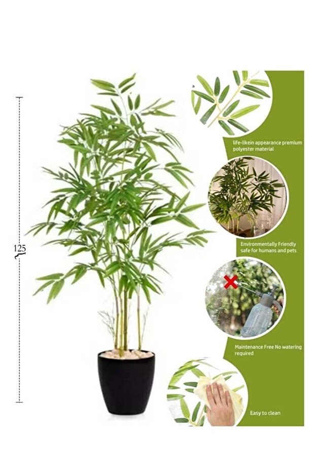 An artificial tree that simulates a bamboo tree with its natural texture 125 cm