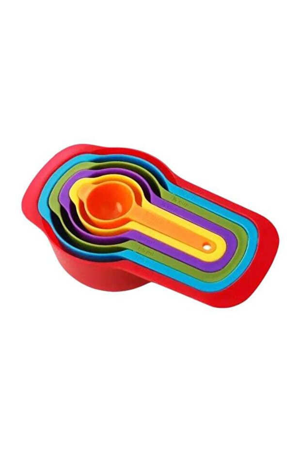 6-Piece Stackable Measuring Cups And Spoons Set Multicolour - 1