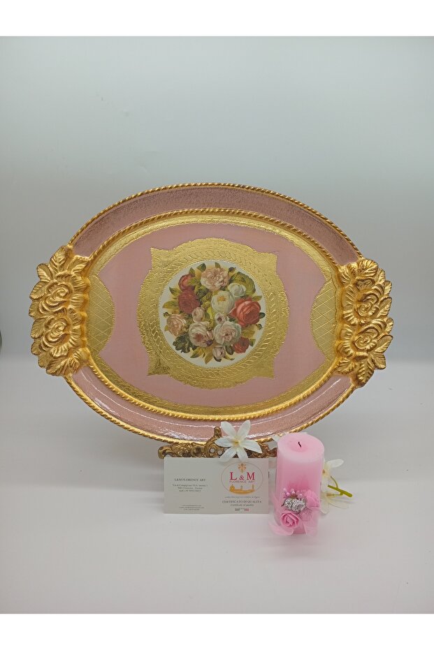 L&M Italian Verona Pink Wooden Tray