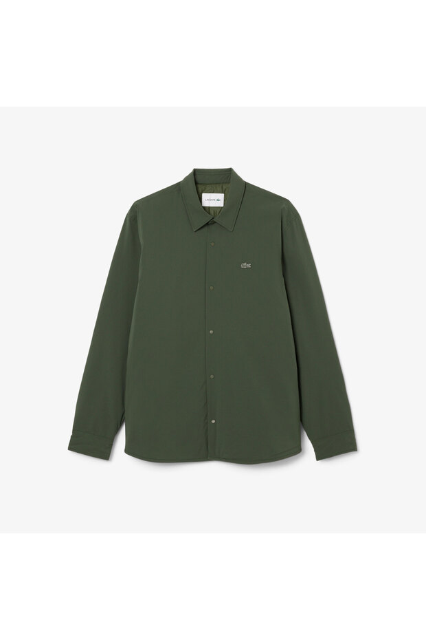 Erkek Oversize Fit Uzun Kollu Haki Gömlek - 4