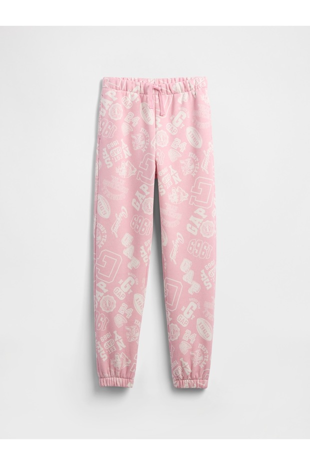 Kız Çocuk Pembe Relaxed Logo Jogger Eşofman Altı - 1