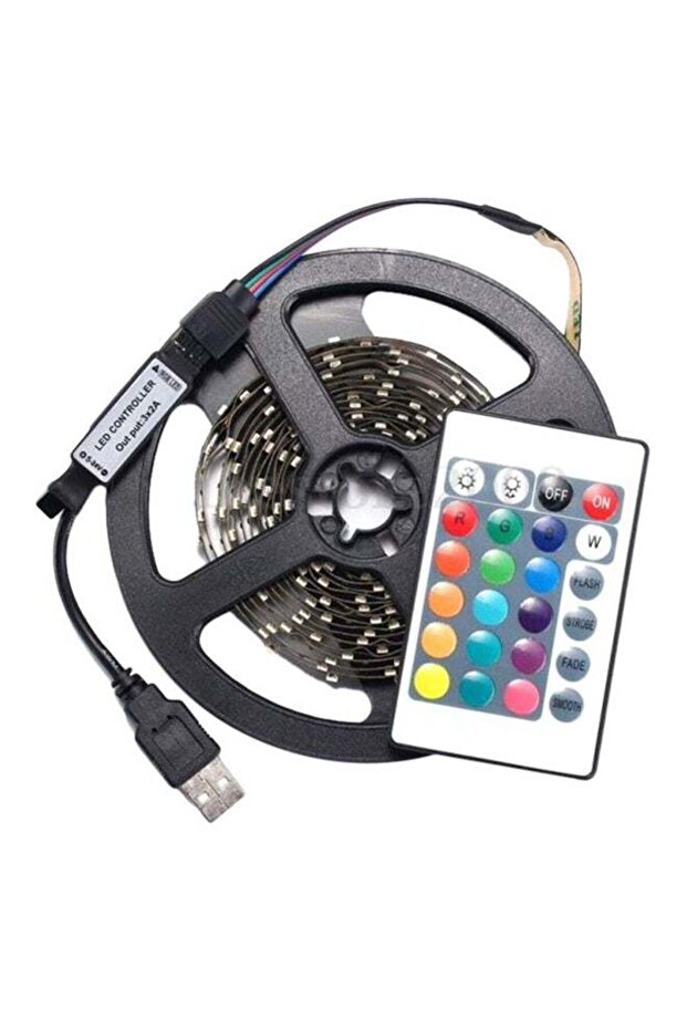 شريط إضاءة LED متعدد الألوان مع جهاز تحكم عن بعد ومقاوم للماء بطول 3 أمتار - 1