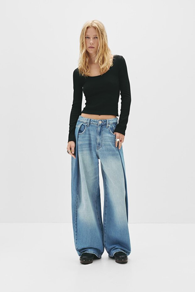 Fitilli bisiklet yaka tişört - 1