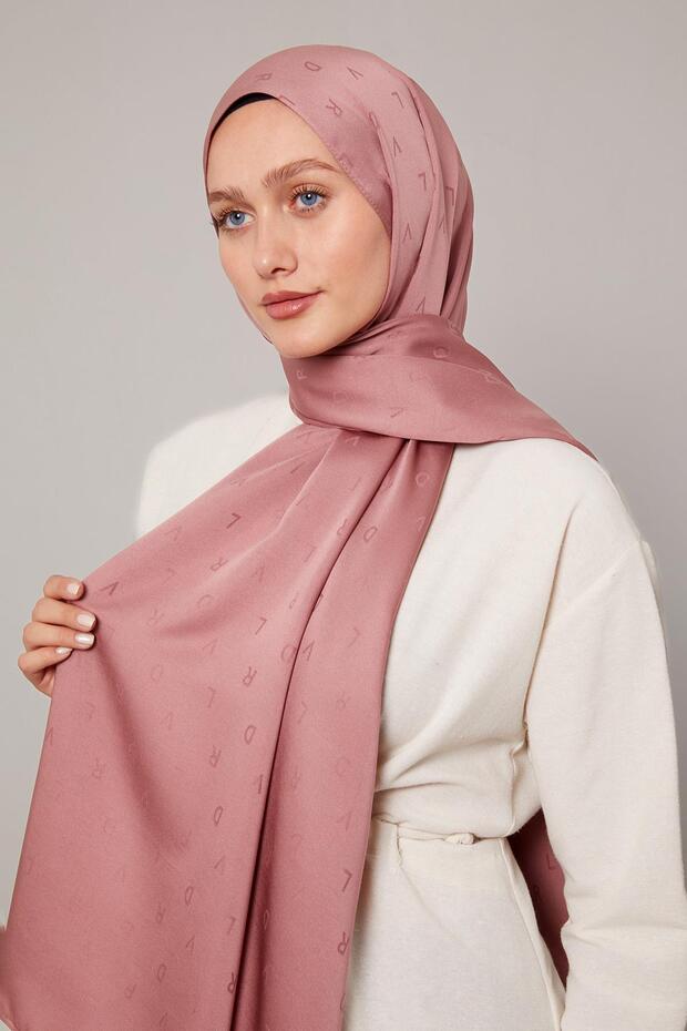 Gül Mini LVD Baskılı Jakarlı Şal - 1