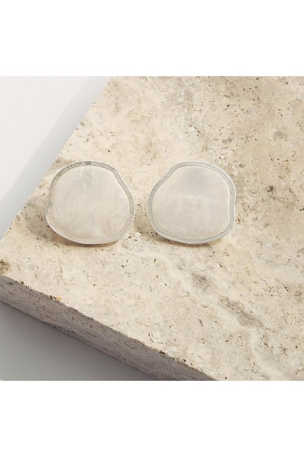Handmade earrings Arya, white, 08