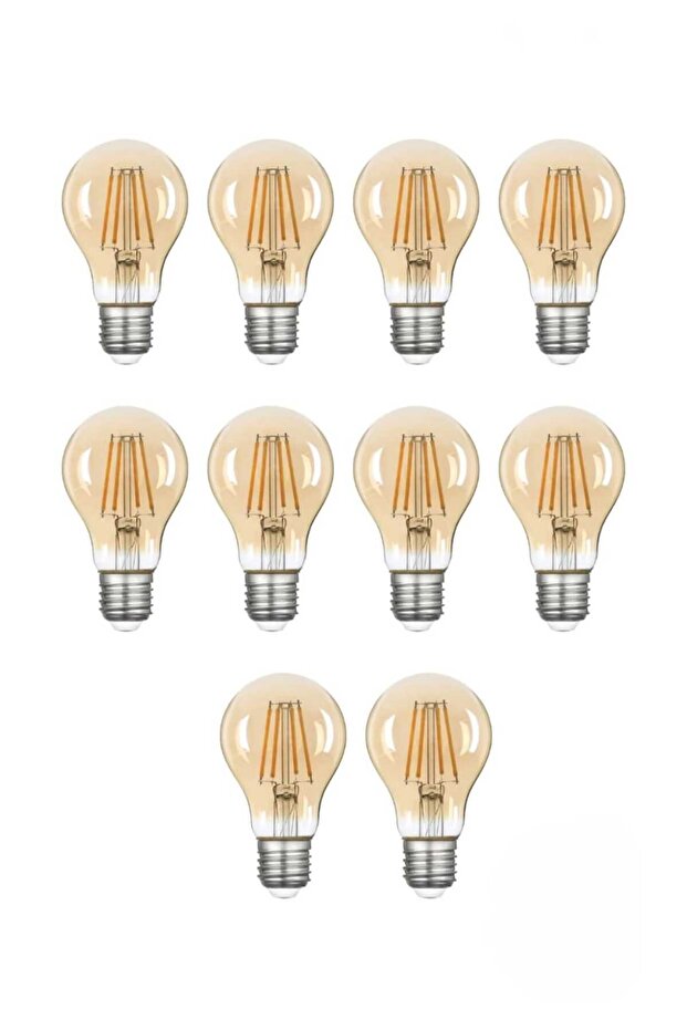 10 Adet 2500K Led Ampul E27 Sarı Işık ( A60 ) Yüksek Işık Gücü - 1