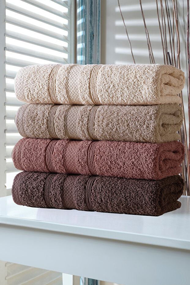 There Are 4 Towel Set Hand Towel Face Towel 100% Cotton 70X140 cm