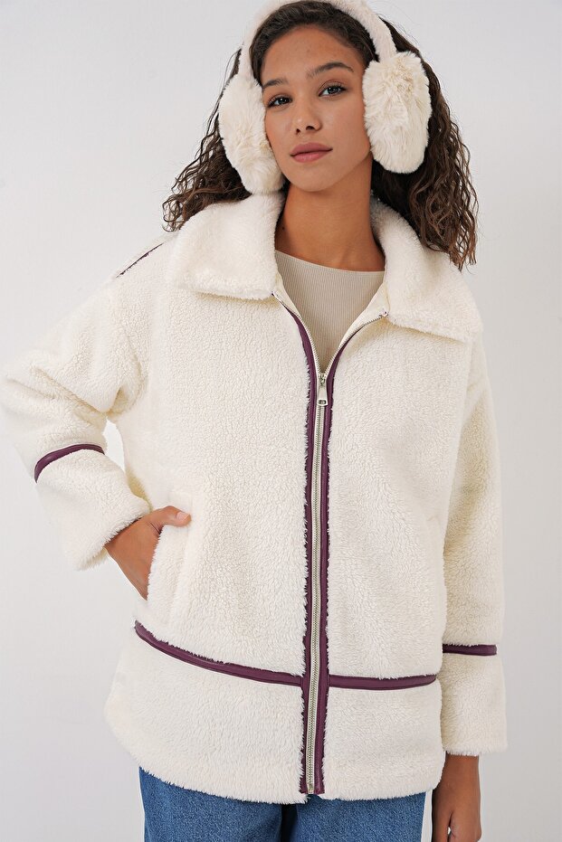 Lined Plush Jacket Cream