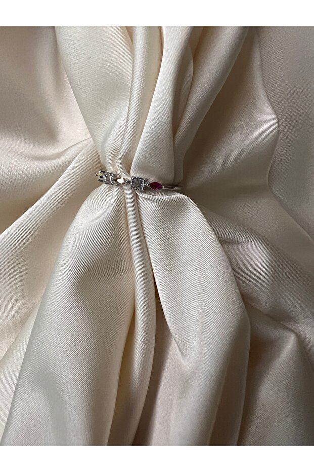 Adjustable Steel Ruby Ring - 1