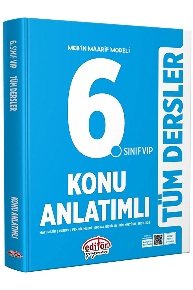 6.Sınıf Editör Tüm Dersler Konu Anlatımlı / Meb'in Maarif Modeli - YENİİİ - Karekod - 1