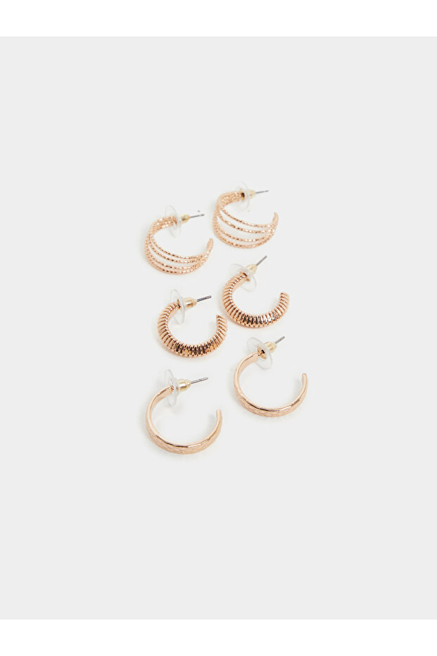 Set of 3 - Gold Hoop Earrings