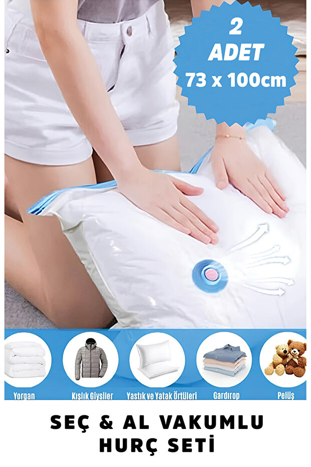 2 Adet (73x100)cm Seç&Al Vakumlu Hurç-Vakumlu Poset-Yorgan Hurcu Seti - 2