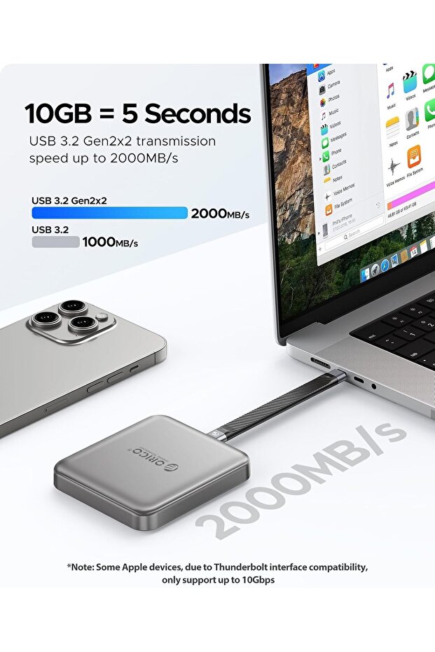 1TB Magnetic External SSD (A20PLUS) - 2000MB/s, USB-C, Portable, 4K ProRes HDR - 4