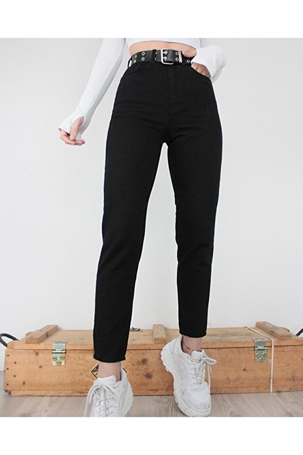 Mia Women's Black Trend High Waist Super Stretchy Denim Pants