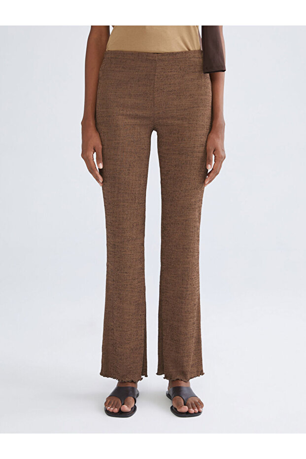Create Your Style from Uzg Store |   Textured Women's Trousers with Elastic Waist - 7