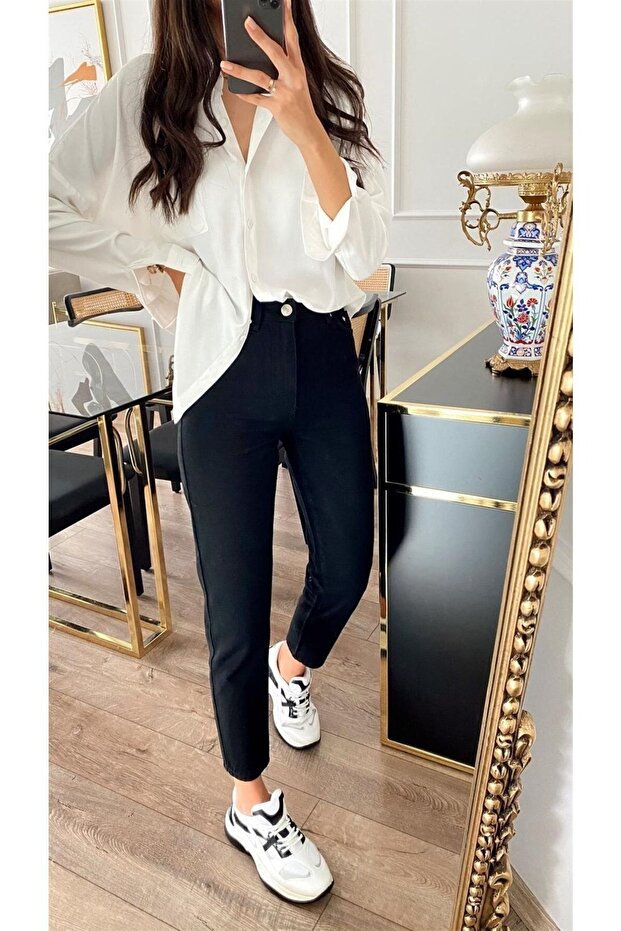 Mia Women's Trend Power Lycra Mom Jeans Trend Pants