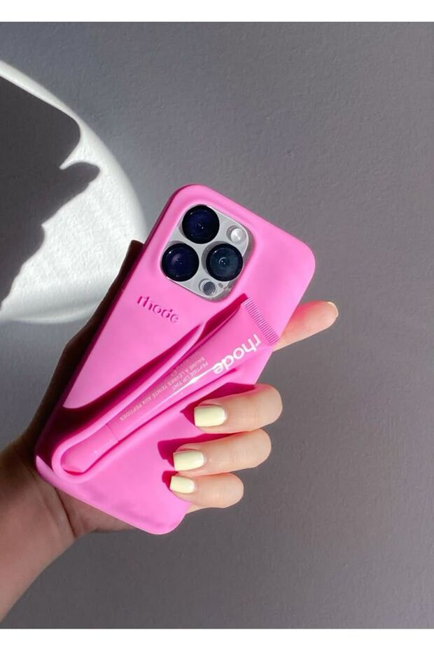 Cat-Cot iPhone 15 ProMax Compatible Rhode Summer Lip Case with Lipstick Compartment