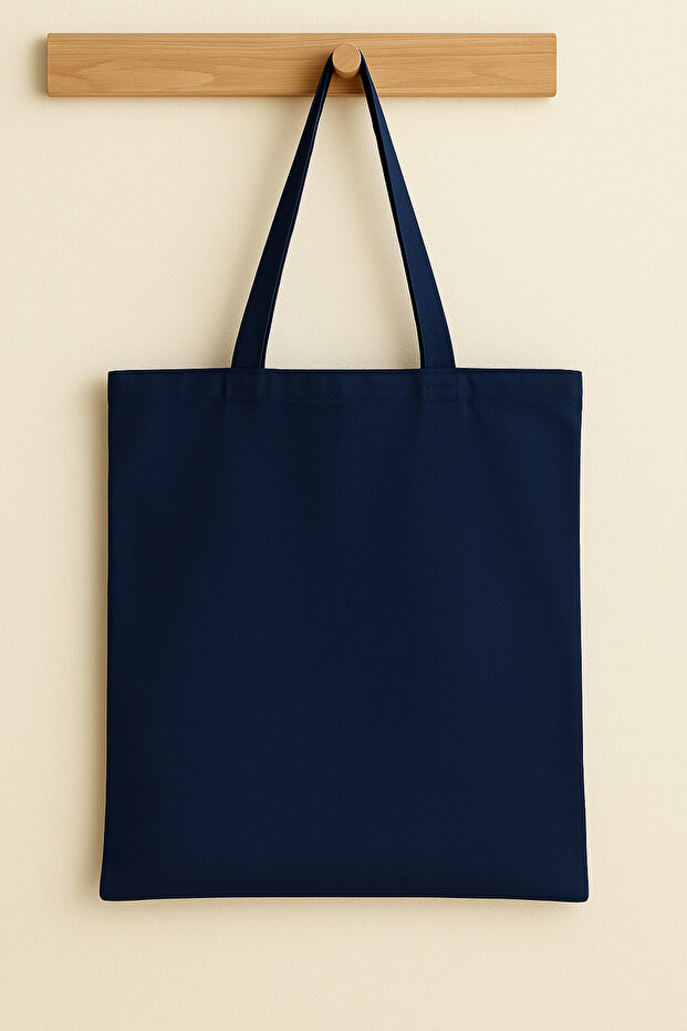Dark Blue Raw Cloth Bag, 35X40 cm Beach Bag