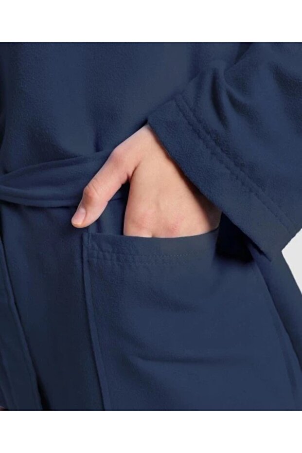 COMPACT MICROFIBER ROBE/NAVY YETİŞKİN BORNOZ - 7