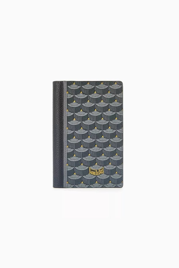 Etendard Scale Canvas Passport Cover with Cowhide and Colorful Edge Detail
